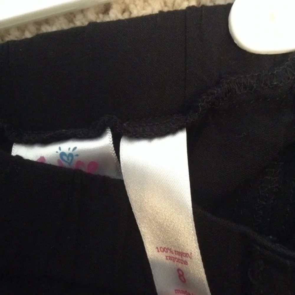 Justice girls size 8 black pants with ties